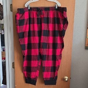 Old Navy Red and Black Plaid Pajama Pants with pockets.